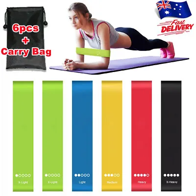6PCS Resistance Bands Power Heavy Strength Exercise Crossfit Yoga Stretch Strap • $2.99