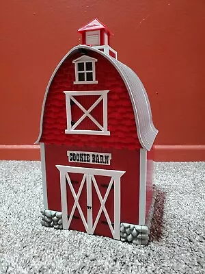 Original COOKIE BARN # 705 Red Cookie Jar Canister Plays TV   Green Acres   Song • $21.99