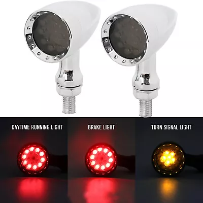 $22.35 • Buy For Yamaha V Star 650 950 Chrome Motorcycle LED Blinker Brake Turn Signals Light