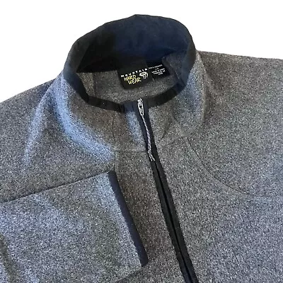Mountain Hardwear Sweater Mens Large Gray Wool Blend 1/4 Zip Fleece Casual • $24.99