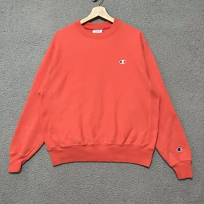 Vintage Champion Reverse Weave Crewneck Sweatshirt Men's Medium Coral Pullover • $20