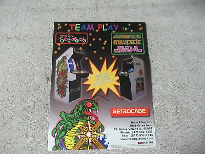 Retrocade Centipede Millipede Missle Command    Arcade Game  Flyer     • $6.89