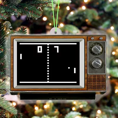 PONG Video Game TV Set Retro Christmas Tree Holiday Ornament NEW • $14.99