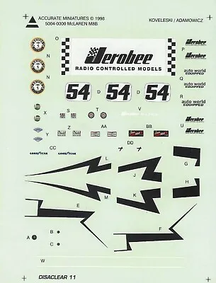 Accurate Miniatures 1/24th Scale McLaren M8B Decals From Kit No. 5004-0300 • $16.99