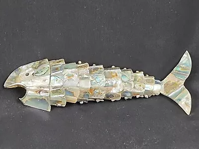 Vintage Abalone Mother Of Pearl Articulated Fish Bottle Opener 7.5  Long • $64.50