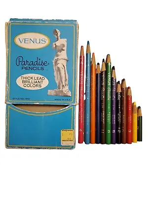 Vintage Venus Esterbrook Corp 12 Paradise Colored Art Pencils 1512 Thick Lead • $34.95