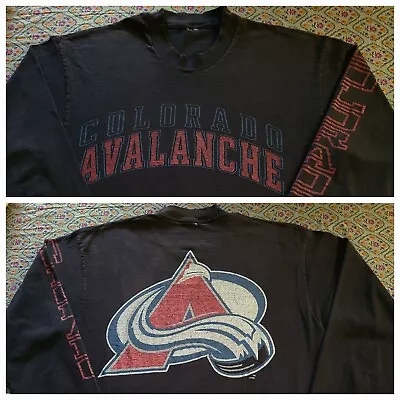 Vintage Colorado Avalanche Shirt Size Medium Worn Faded NHL Logo • $9.99