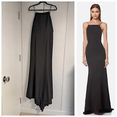 Jarlo Jemima Dress Square Neck Open Back Long Train UK14 XL Bridesmaid Formal • £59