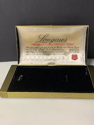 Vintage Gold Longines The Worlds Most Honored Watch Brass Black Velvet Watch Box • $29