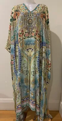 Camilla Split Front And Sleeve Kaftan Sign Of Peace One Size EUC • $299