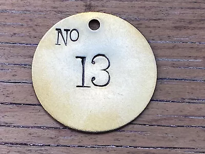 Number 13 Tag Brass Metal Large 2” Numbered Keychain Fob Cattle Tag Mining Cow • $13.49