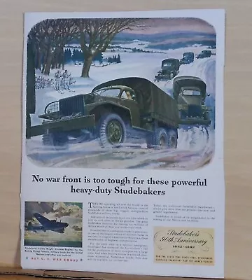 1942 Magazine Ad For Studebaker - Heavy Duty Military Trucks World War Two Ad • $4.95