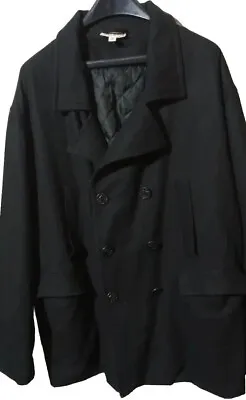  Liberty Blues Men's Big  Tall Double Breasted Wool Peacoat 3XL Big Jet Black • $59