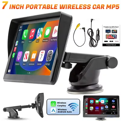 7'' Portable Wireless Apple CarPlay Android Auto Touch Screen Car Radio Stereo • $44.99