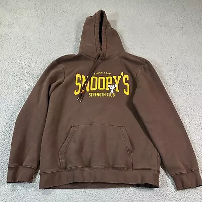 H&M Peanuts Brown Snoopy’s Strength Club Hoodie Unisex Size Medium M • $24.88