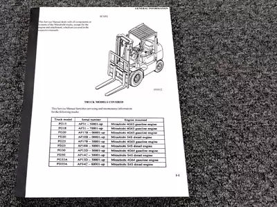 Mitsubishi FG25 Forklift W 4G63 Chassis & Mast Service Repair Manual 50001-Up • $209.30
