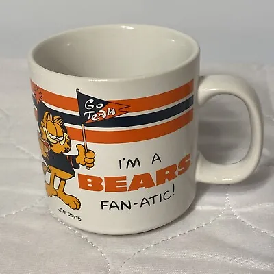 Vintage Garfield Cat Chicago Bears Fan-Atic Coffee Cup Mug Enesco 1978 Jim Davis • $14.98