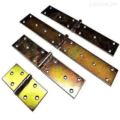 £3.79 • Buy Pair (2pc) Backflap  Heavy Duty Strap Hinges Zinc Plated  Tee Door Gate Box Shed