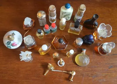 Perfume Bottles Vintage Miniature Lot Of 26 Pc Designer Funnel Crystal Perfume • $136.14