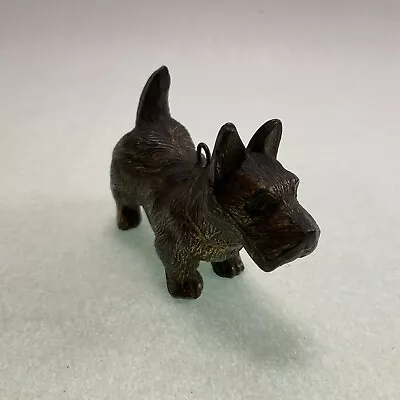 Cast Metal Standing Scottie Dog Figurine -  Vintage W/Loop • $14.99