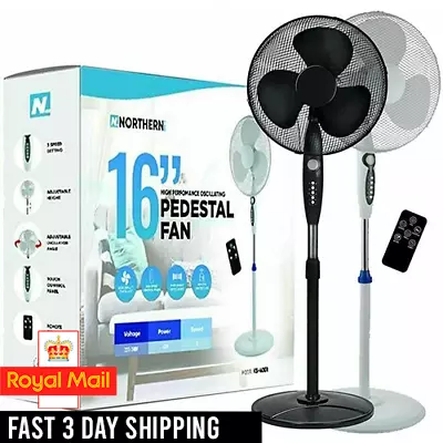 £55.99 • Buy Honeywell Stand Fan QuietSet 16  Pedestal With Noise Reduction Black HSF600B
