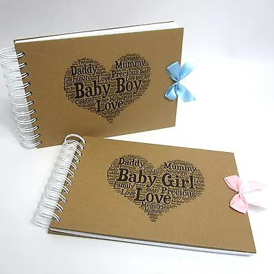 Scrapbook A5 A4 Baby Shower New Born First Year Photo Album Memory Gift • £8.99
