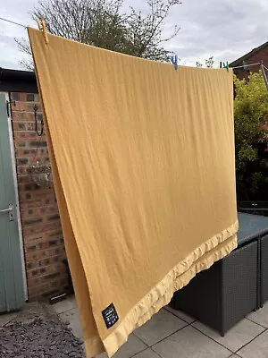 Vintage Luxury Jonelle Richmond 100% Merino Wool Blanket Mustard Yellow • £29.90