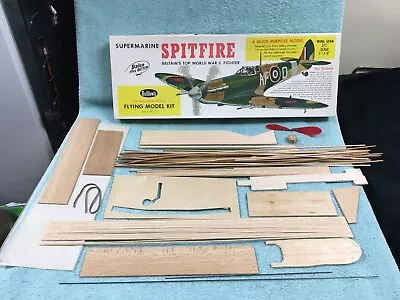 Vintage Guillow’s Supermarine Spitfire Model Kit #403 Original Box & Some Balsa • $10.99