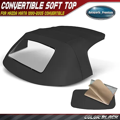 Black Convertible Soft Top With Plastic Rear Window For Mazda Miata 1990-2005 • $170.89