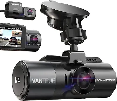 $122.50 • Buy Vantrue N4 3Way Dash Cam 4k + 4k + 1080P Fr/inside/Rr Rideshare All In One