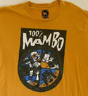 Mambo Australia Men's Gold Surf Skate Cartoon Streetwear S/S T-Shirt Large L • $26