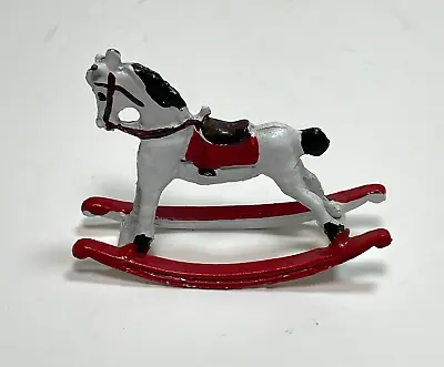 Vintage Miniature Cast Metal Painted Rocking Horse - Dollhouse • $5