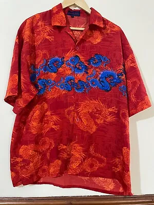 £12.99 • Buy Super Cool Chinese Dragon Hawaiian Style Shirt Men's Used Size Xl Cl34