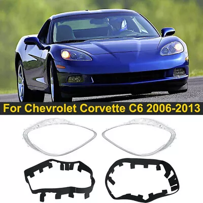 For 2006-2013 Chevy C6 Corvette Right + Left Pair Headlight Headlamp Lens Cover • $65.99