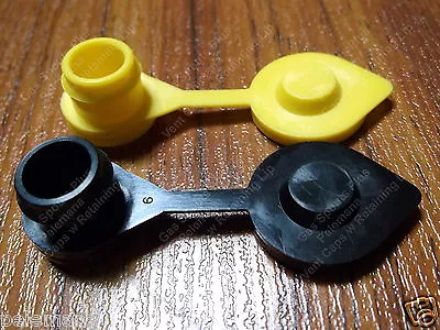 2 VENT CAPS Black & Yellow Gas Plug Fuel Can Gallon Midwest Blitz Wedco Scepter • $4.99