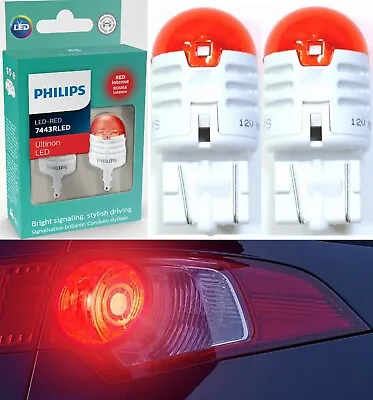 Philips Ultinon LED Light 7443 Red Two Bulbs Brake Stop Tail Park Upgrade Lamp • $25.65