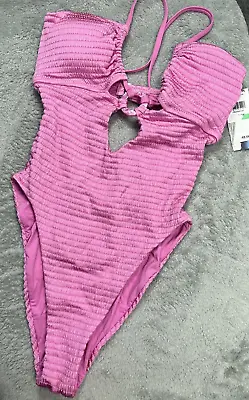 NWT Isabella Rose Maza Smocked One Piece Multiway Womens Large Pink • $144.34