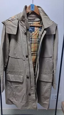 Burberrys Full Zip Jacket Hooded Nova Check Pockets Beige Men Size M Used • $63