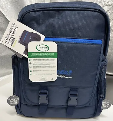 Eddie Bauer Diaper Bag Backpack Navy Blue 9 Pockets & Removable Changing Pad • $25