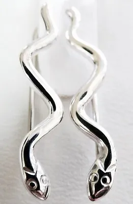 🐍NEW SOLID 925 Sterling Silver Crawler Climber Snakes Sweeps EarPin Earrings • $35