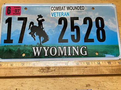 $19 • Buy Wyoming License Plate Expired Wounded Veteran 172528