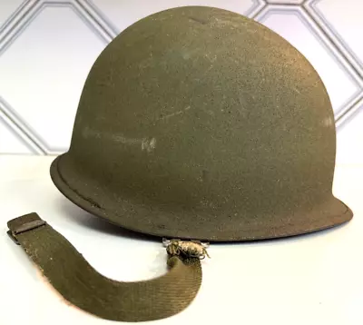 Rare Ww2 M1  Schlueter Helmet Rear Seam Swivel Bale Late Ww2 Production W/straps • $50