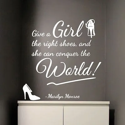 MARILYN MONROE Shoes Art Quote Wall Stickers Words Phrases Home Deco Wall Decal • £15.99