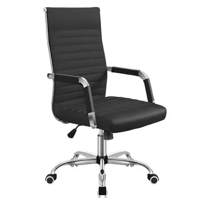 Mid-Back Faux Leather Office Desk Chair Executive Conference Task Chair With Arm • $65.99