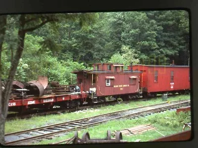 1975 Cass Scenic Railroad - Flat Car / Cabooses - Vintage Train Slide • $19.45