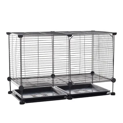 Metal Wire Pet Cage Elevated Puppy Rabbit Crate Kennel Small Animal Fence Crate • £18.95