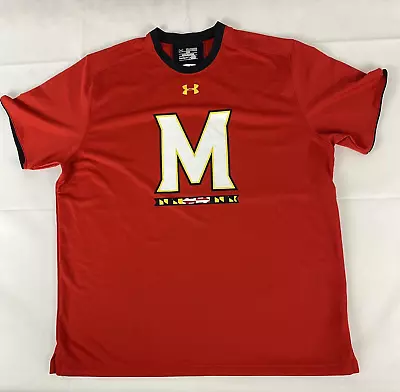 Under Armour Heat Gear Football Jersey Maryland Terrapins Red Men's Size 2XL • $19.95