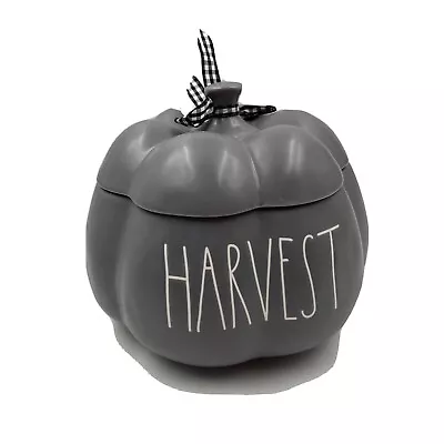 Rae Dunn Ceramic 7x8in Large Gray Harvest Pumpkin Cookie Jar DD01B04001 • $46.14