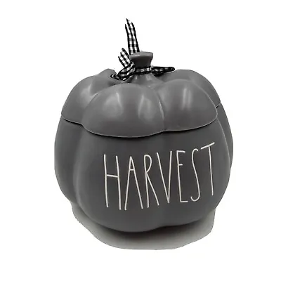 Rae Dunn Ceramic 7x8in Large Gray Harvest Pumpkin Cookie Jar DD01B04002 • $46.14