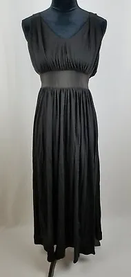 J. Crew #01174 Women 00 Black Silk Trim Maxi Dress Knit Jersey Empire Waist • $96.12